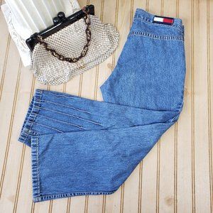 Vintage Y2K Tommy Hilfiger Juniors Size 3 Denim Capri Jeans Seamed Cuff Low Rise